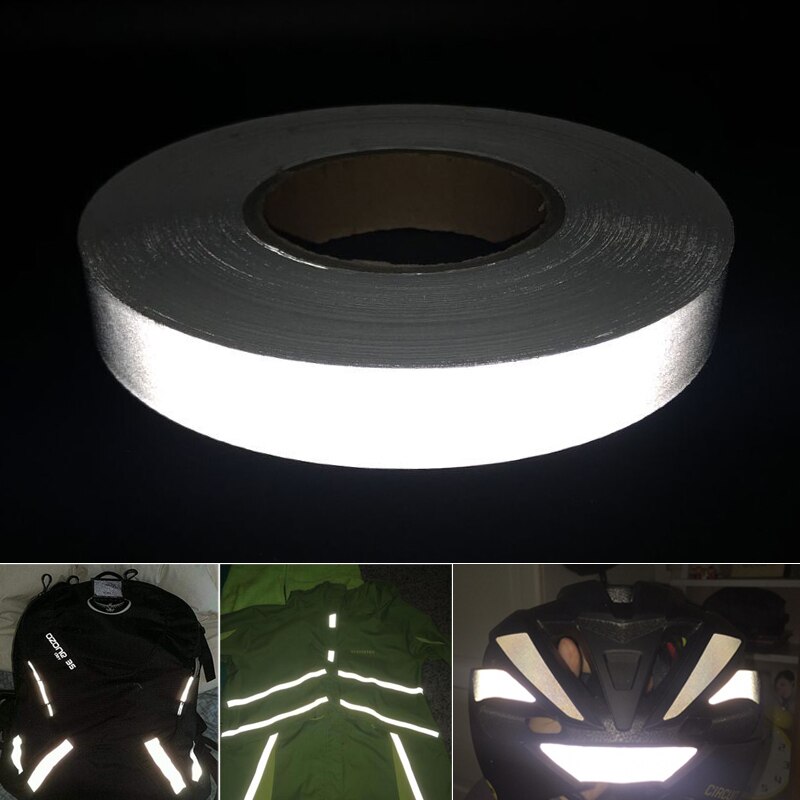 Bande de garniture auto-adhésive en tissu réfléchissant, ruban de bordure pour vêtements, sac de casquette pour la visibilité, utilisation en toute sécurité