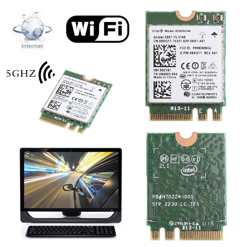 Dual Band 867M Bluetooth V4.2 M.2 Wireless Card For Intel 8260 AC DELL 8260NGW