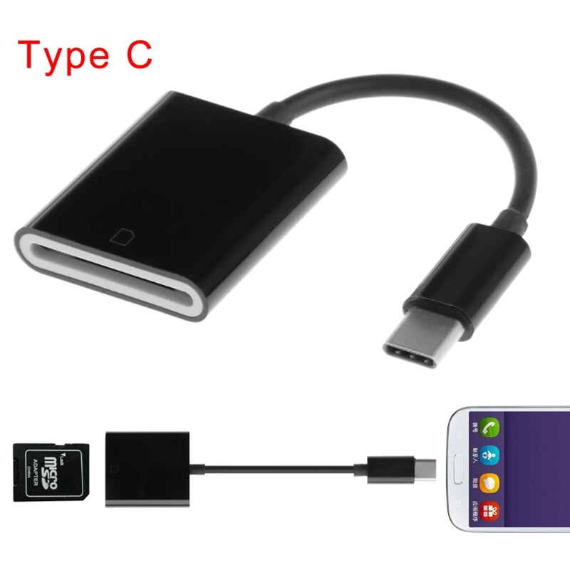 Usb type c naar sd-kaart camera lezer otg-adapterkabel voor android-telefoon tablet-pc