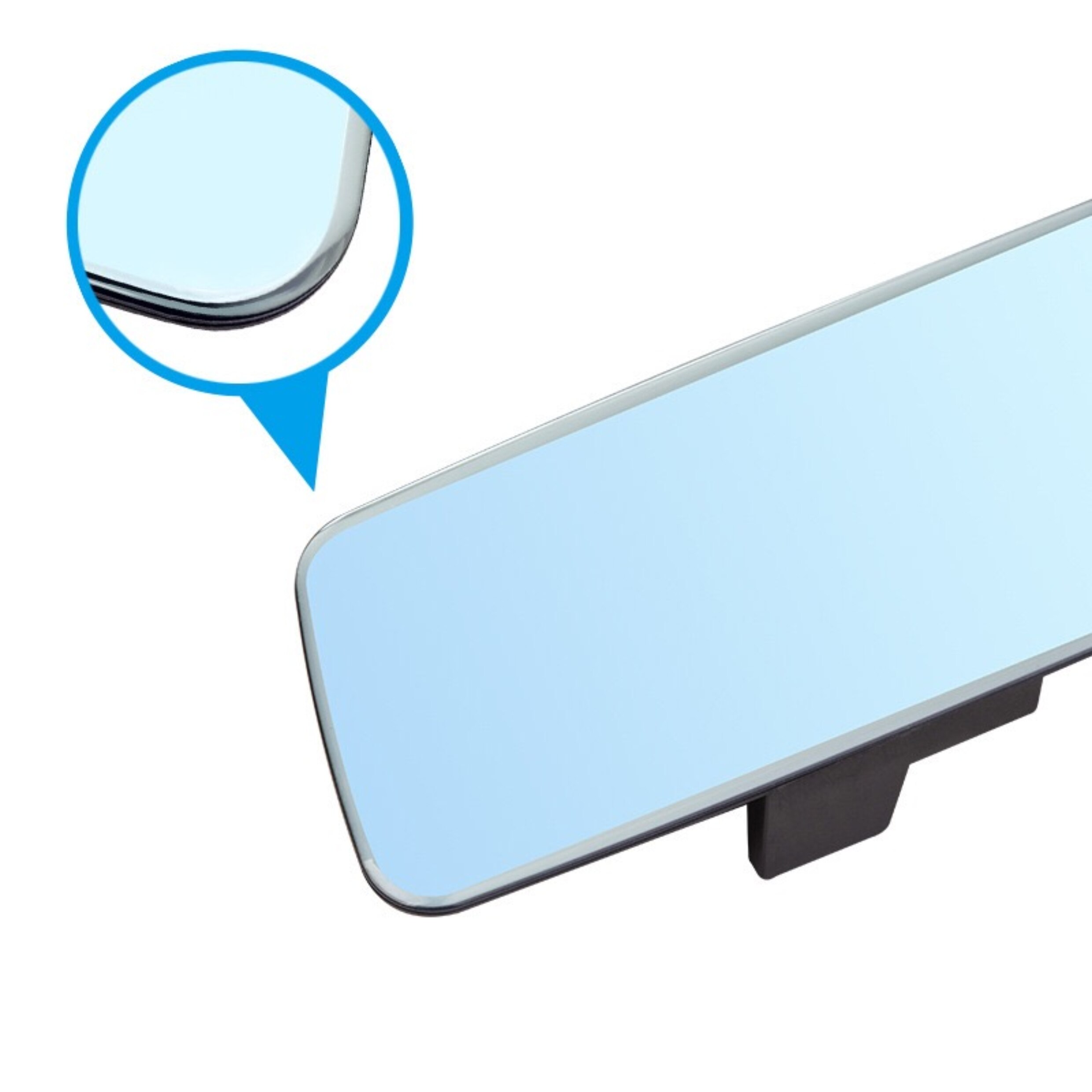 Espejo retrovisor azul de 280mm, sin marco, antideslumbrante, a prueba de roturas, , 11 pulgadas