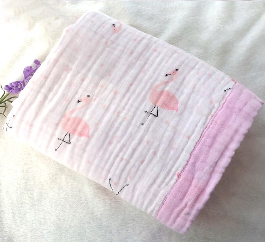 2- lags musselin bomull babytepper babysengetøy nyfødt swaddle wrap tykkere muslin bomull swaddle nyfødt swaddle: Rosa rose
