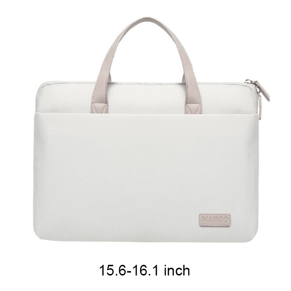 Maletines portátiles a prueba de golpes para mujer, bolsa de ordenador, bolso de mano para documentos de negocios, bolsa de mensajero, accesorios: White 15.6-16.1 inch