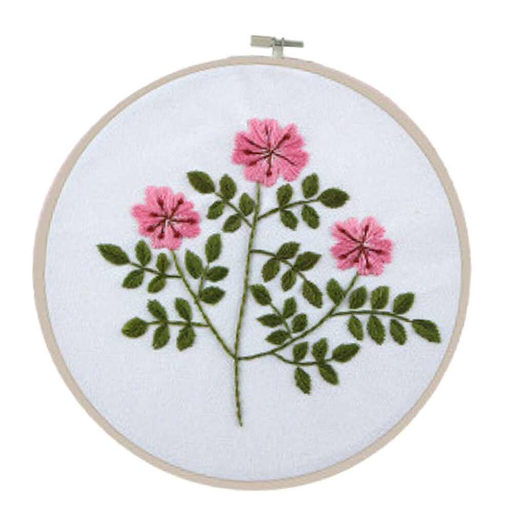 Floral Leaf 3D Cross Stitch Kit DIY Embroidery Handcrafts with Hoop Needle Thread