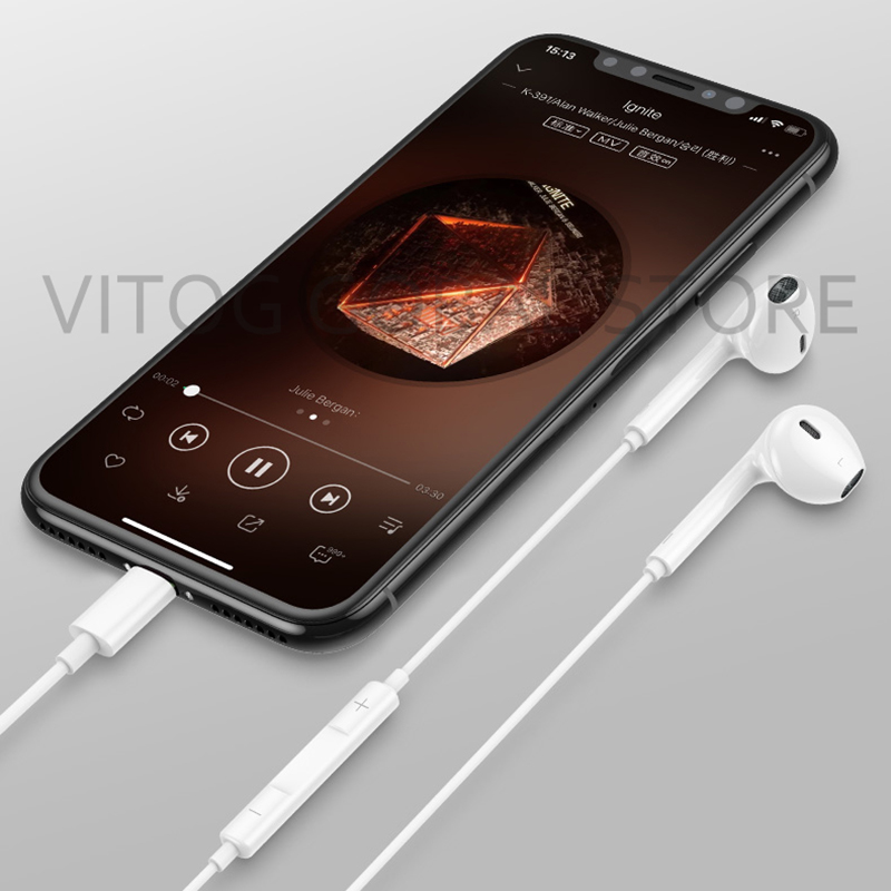 Kopfhörer mit mikrofon verdrahtet Stereo hören handys für Apfel iPhone 8 7 12 Plus X XS MAX XR iPod verdrahtet Headset