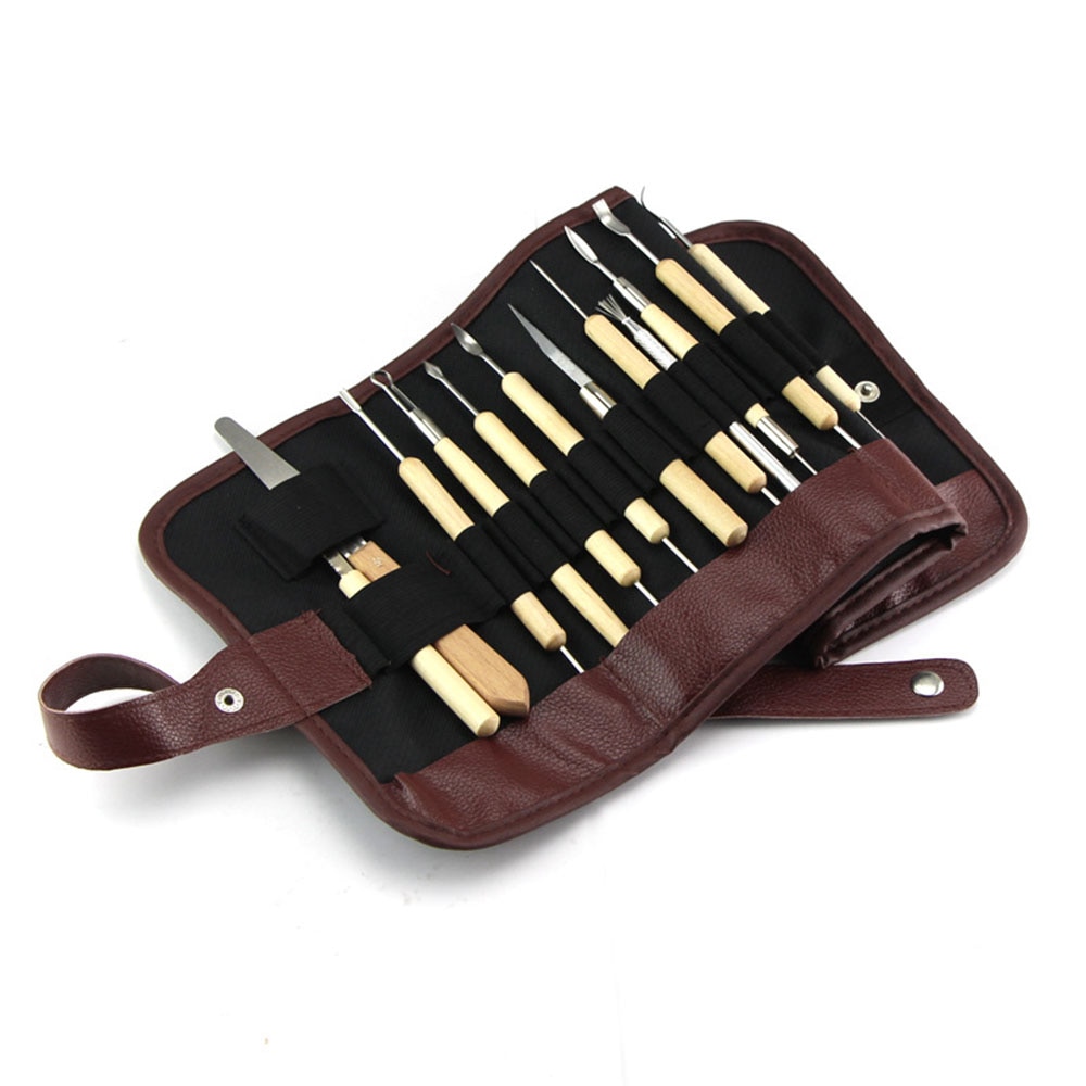 22/30 Uds. Herramientas para escultura de arcilla de cerámica herramientas de polímero para esculpir cerámica modelado de cerámica tallada Kit de cera de alisado con bolsa