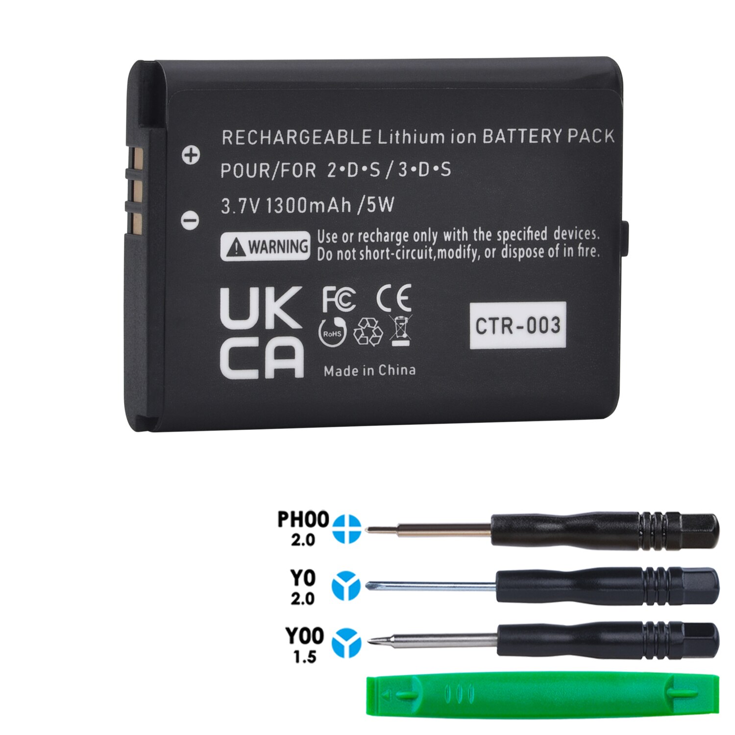 1 PIÈCES 1300mAh CTR-003 Batterie Rechargeable pour Nintendo 2DS 3DS Contrôleur