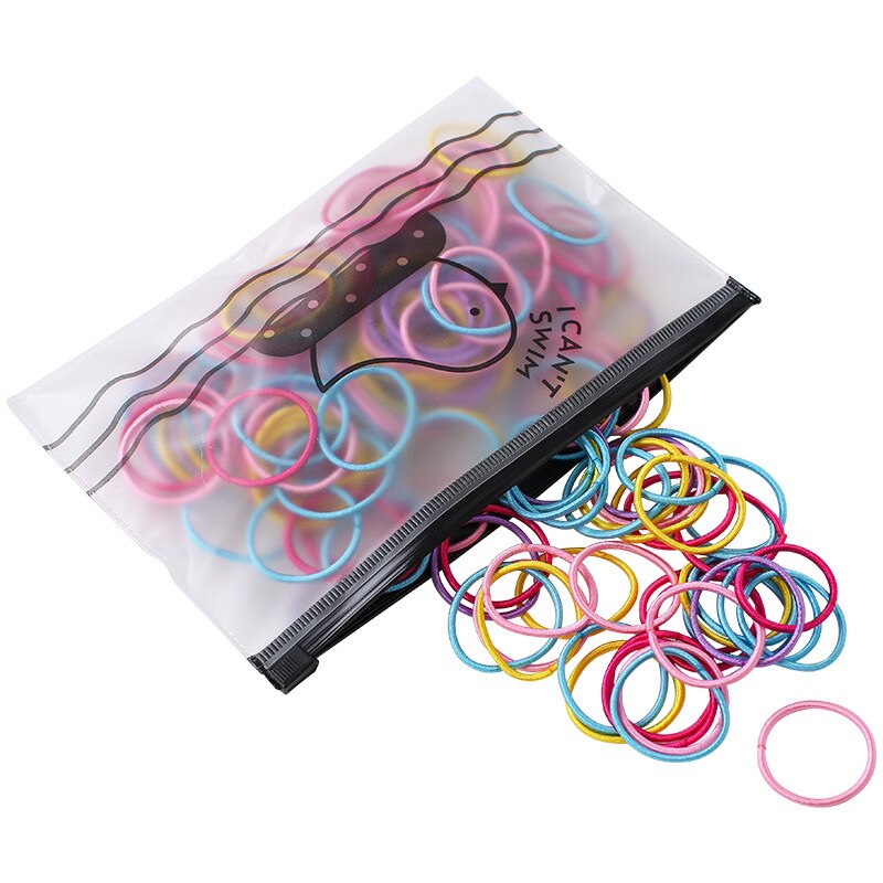 100PCS/Lot Girls Candy Colors 2.5CM Rubber Bands Children Safe Elastic Hair Bands Ponytail Holder Kids Hair Accessories