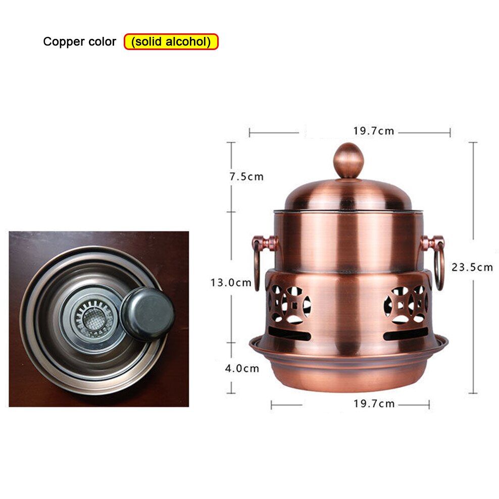 304 Stainless Steel Alcohol Stove Single Small Pot Home Alcohol Stove Pot Hotel Self-Service Dry Pot Small Saucepan