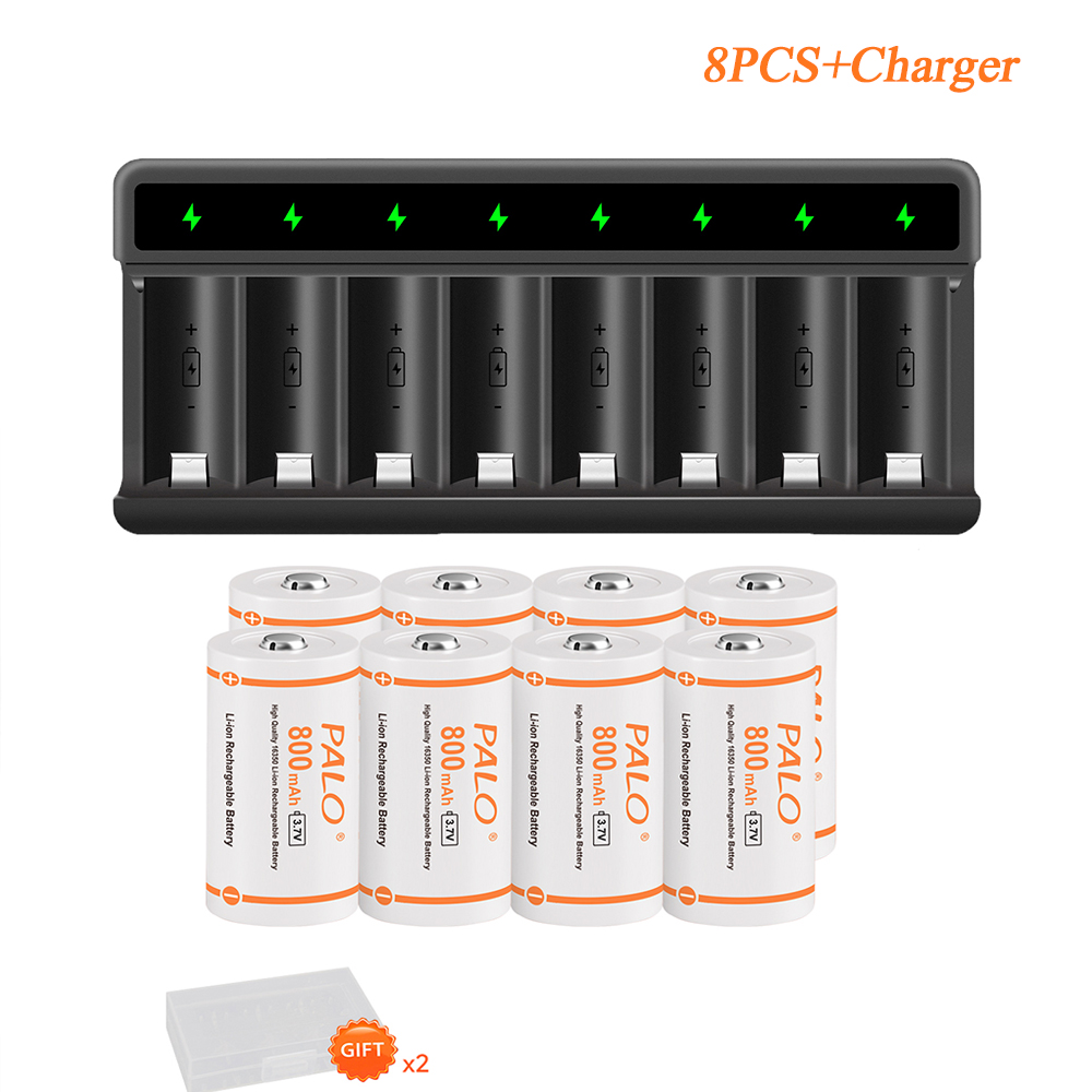 PALO 16340/16350 wiederaufladbare batterie 3,7 v 800 mAh 16340 Li-Ion batterien CR123A batterie Für LED Taschenlampe CR123 CR17345 cr123a: Blau