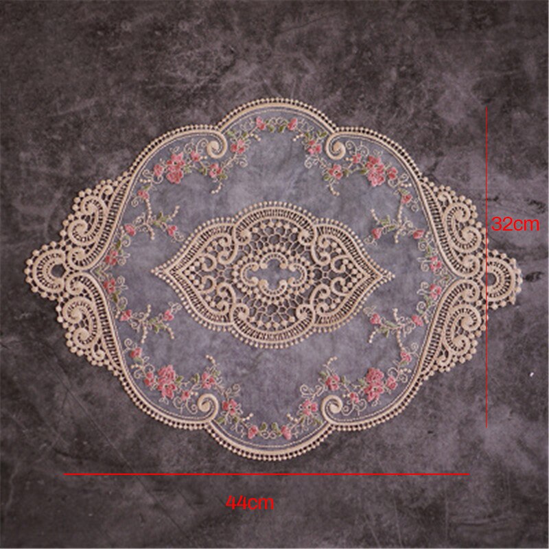 Table broderie artisanat napperon style européen dentelle tissu isolation thermique panneau tapis Anti-brûlure caboteur rétro dentelle tapis de Table: Style 2 Camel