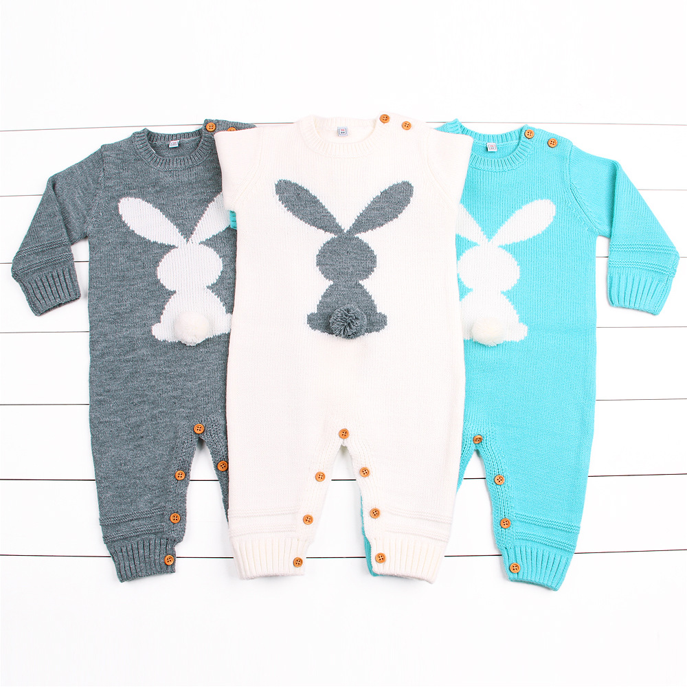 Baby Rompers Clothes Newborn Candy Color Knitted Toddler Kids Girls Jumpsuits Long Sleeve Infant Boys Overalls Children Outfits