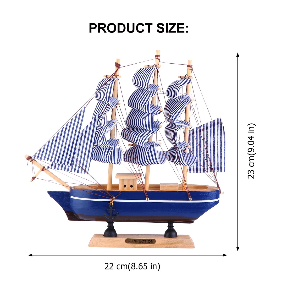 1pc chique nieuwe woonaccessoires van hout, model zeilboot