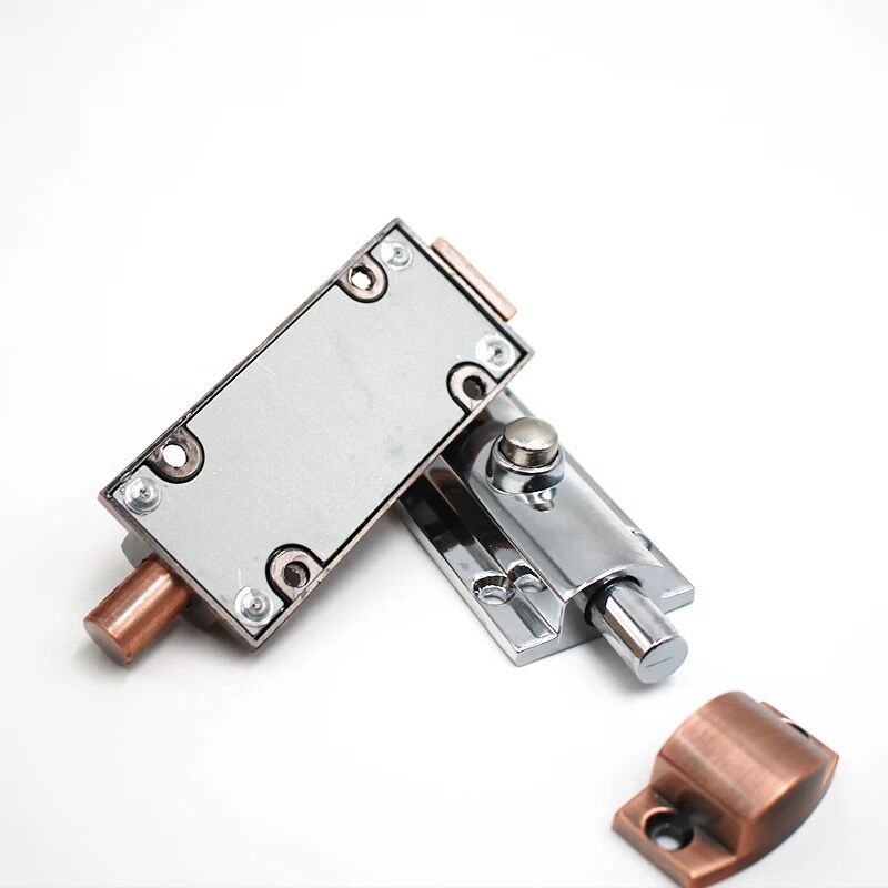 Zinklegering fjeder automatisk dørlås rød bronze dør bolt gate fjeder lås solid bolt møbler kinesisk messing hardware