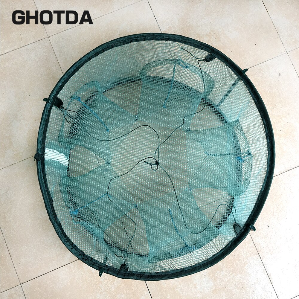 Fish Trap Cage Fishing Net Circular Shape Automatically open 5/6/7 Hole Precision Workmanship