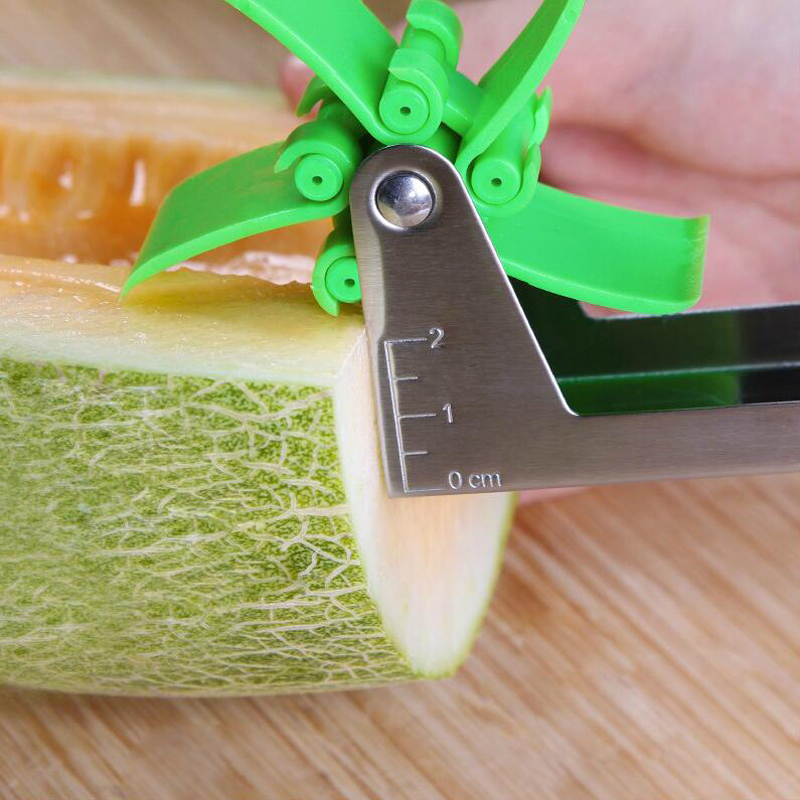 Kitchen windmill Watermelon Slicer Cutter Tongs Corer Fruit Melon Stainless Steel Watermelon Cut Refreshing Watermelon Cubes