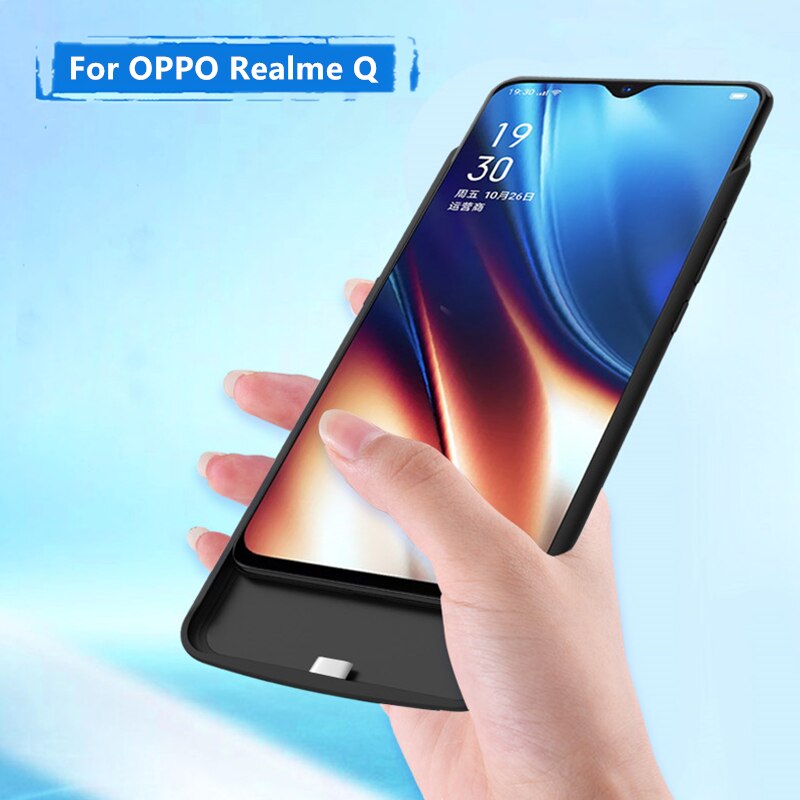 Power Cases For OPPO Realme Q Portable External Charger Battery Case 6500mAh Power Bank Battery Charging Case Battery Cover