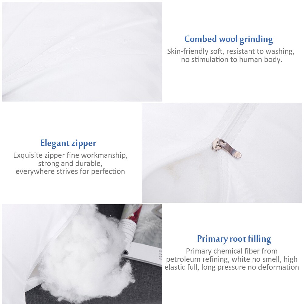 Almohada de algodón puro para el hogar, cojín con núcleo de 40x40/45x45/50x5 0/30x50/35x60cm, color blanco y sólido