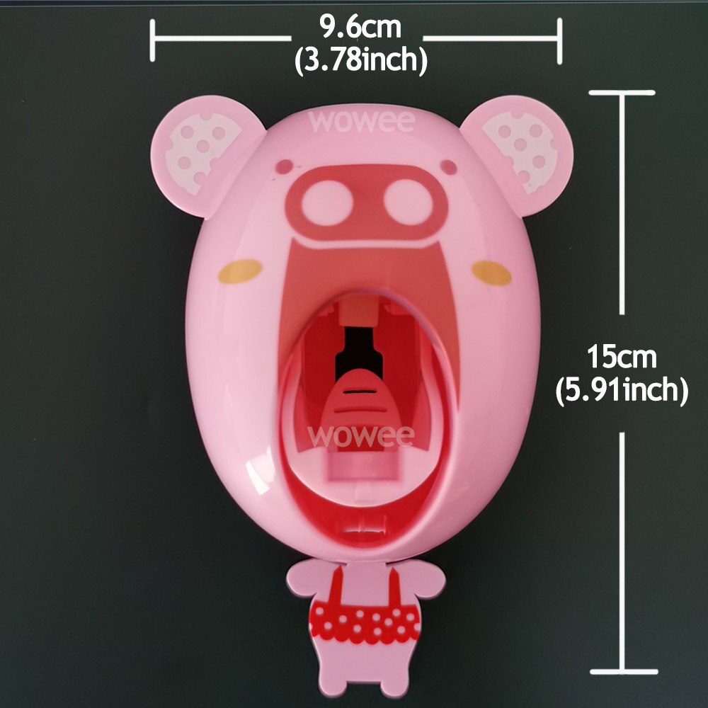 Bathroom Household Toothbrush Table Children's Automatic Toothpaste Dispenser Toothbrush Holder Plastic Eco-friendly: pig