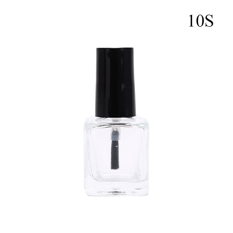 10 Ml/15 Ml Nagellak Glazen Fles Lege Met Een Deksel Borstel Lege Cosmetische Containers Nail Glazen Flessen met Borstel Transparante: 10ml square