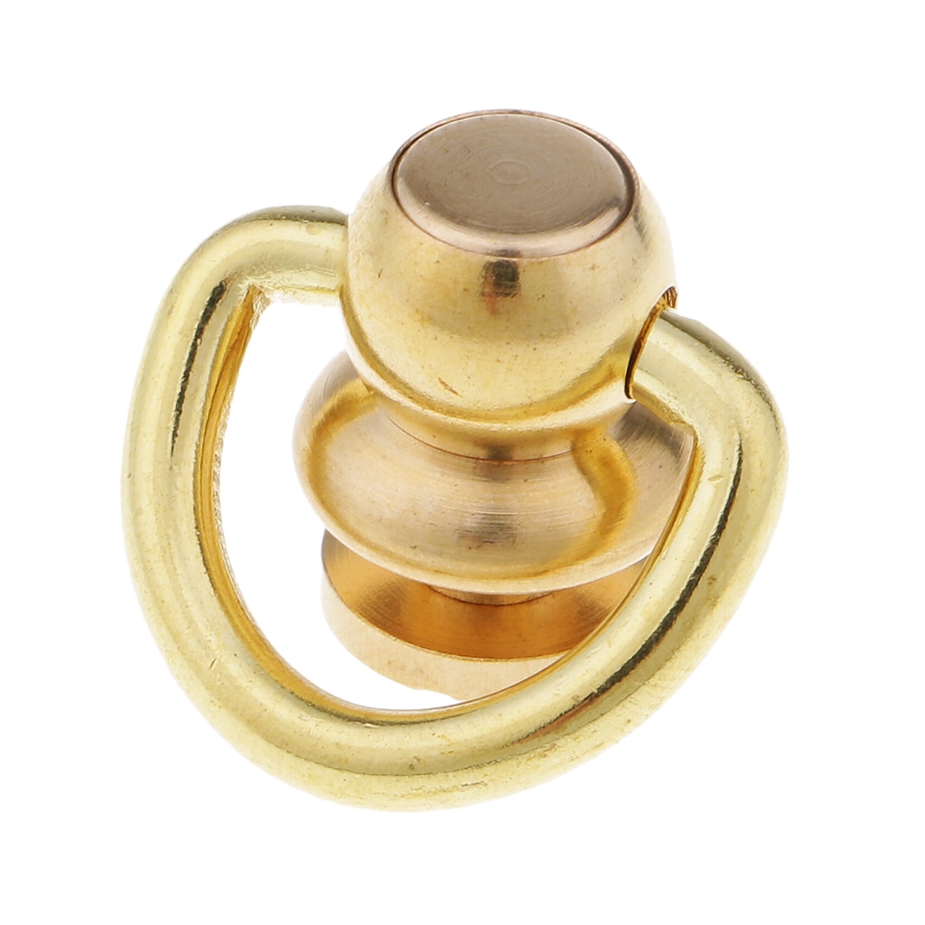 1Pcs Rivet Studs Screw Back Round Head D Ring Leathercraft Brass Punk