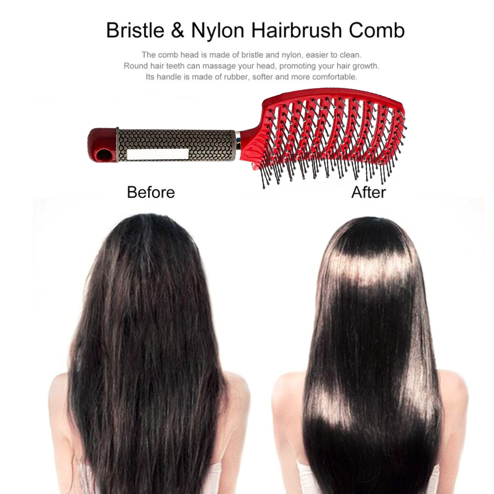 Haar Hoofdhuid Massage Kam Nylon Haarborstel Antistatische Nat Krullend Ontwarren Haar Borstel Meisjes Salon Kappers Styling Brush Tool