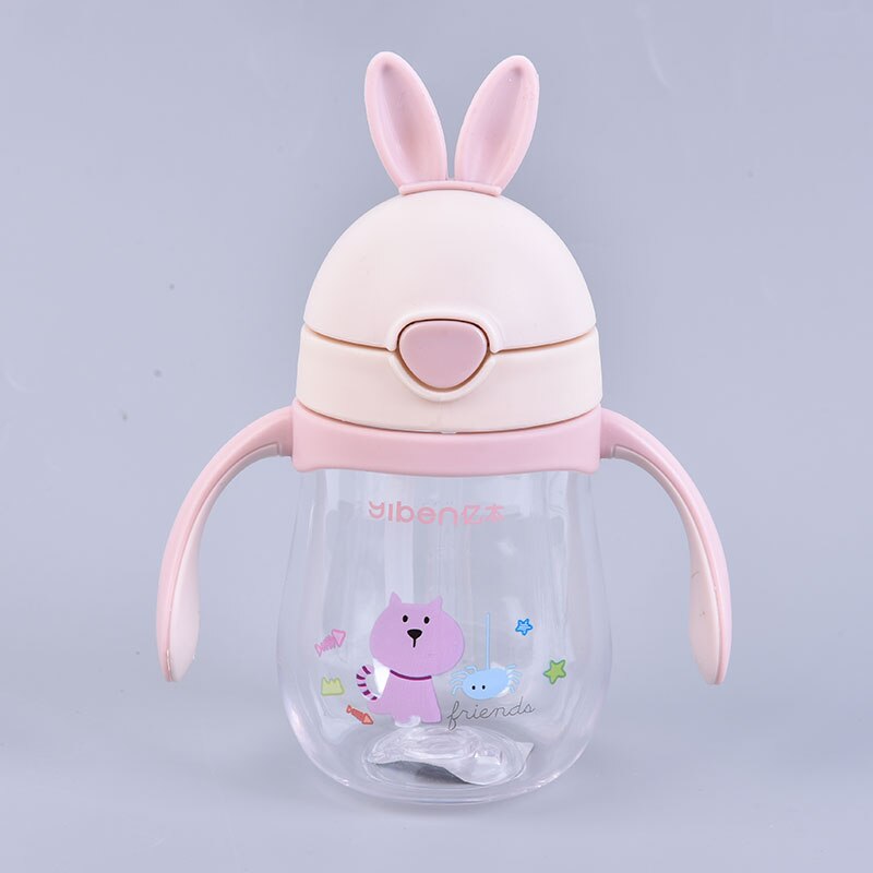 280Ml Konijn Baby Fles Babyvoeding Flessen Met Een Stro Bpa Buis Stofkap Kinderen Drinken Fles Voor Drinken water Melk: P2