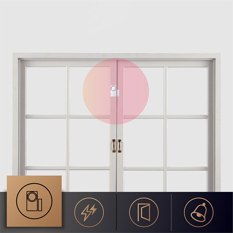 Burglar Alarm Door Window Alarm 110DB Magnetic Burglar Alarm Wireless Alarms For Home Office Shop White Magnetic Apartments DIY