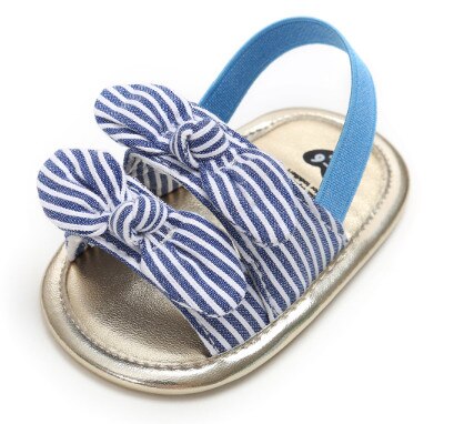 Pudcoco Zomer Kind Baby Meisje Strik Sandalen Lederen Sandalen Zomer Party Prinses Zachte Zool Flip-Flop Crib Schoenen 0-18M: E / 7-12 Months