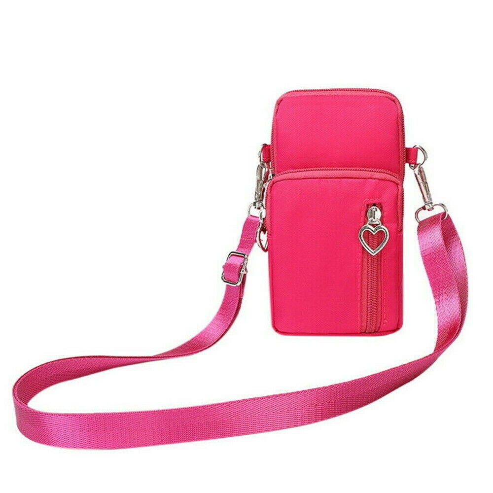 dame nylon Skulderveske Crossbody Tote Lommebok - Glidelås, Innvendig Lomme: Rosenrød