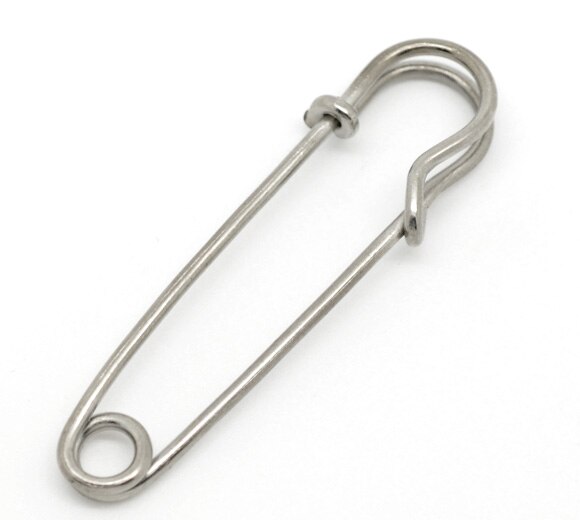 Silverfärgade stygnhållare säkerhetsnålar brosch metall stor säkerhetsnål smycken fynd gör-det-själv syverktyg kläder tillbehör: 5.6cm 1pc