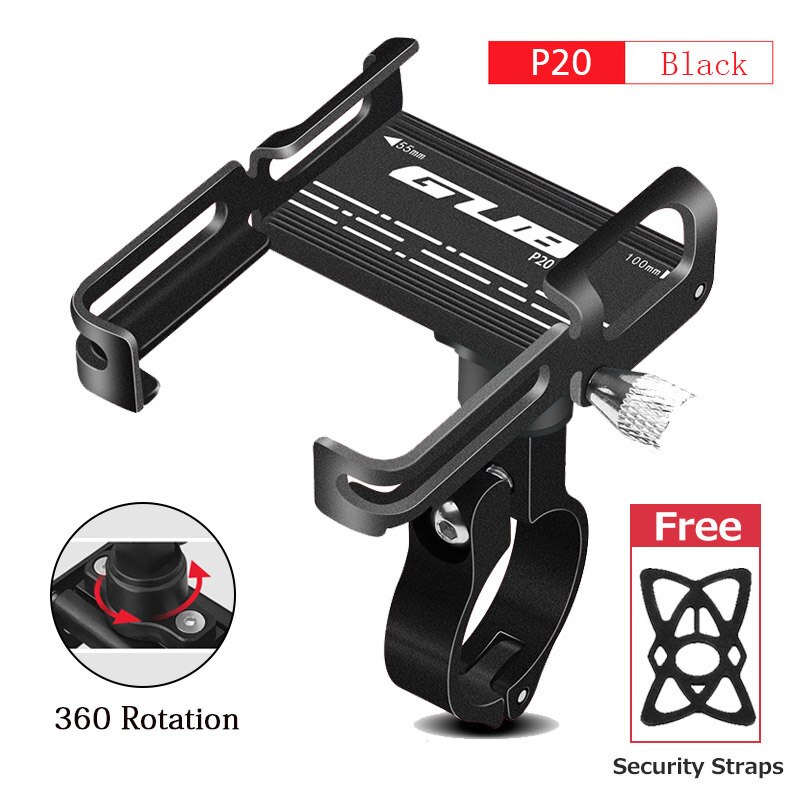 GUB 7 Style MTB uchwyt na telefon rowerowy motocykl wsparcie montaż GPS kierownica rowerowa rower przywieszki do telefonów komórkowych dla 3.5 do 7.5 cala: P20-Black