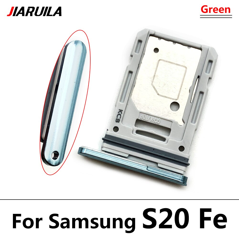 Voor Samsung S20 Fe S21 Telefoon Behuizing Sim-kaart Adapter Micro Sd Card Tray Houder Telefoon Onderdelen: S20 Fe Green