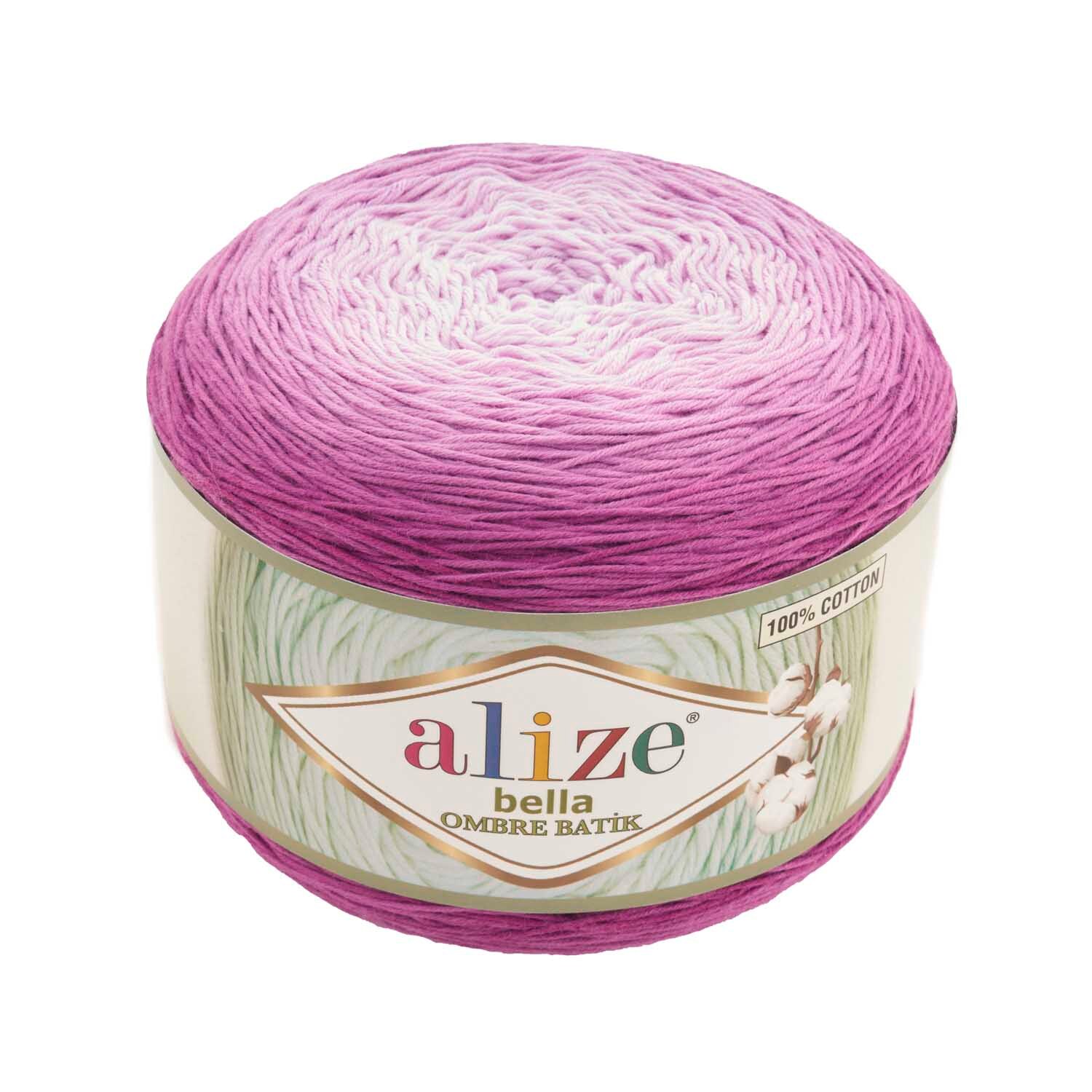 Hand Knitted Yarn 100% Cotton - 900 Meters(1-2x250gr) - 8 Color-Cake Knit Yarn Ball Scarf - Alize Bella Ombre Tie Dye-Sweater-DIY: 7429