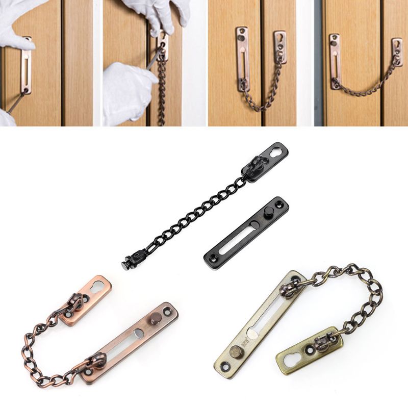 Stainless Steel Security Door Chain Lock Anti-theft Door Latch Lock Home Furniture Hardware