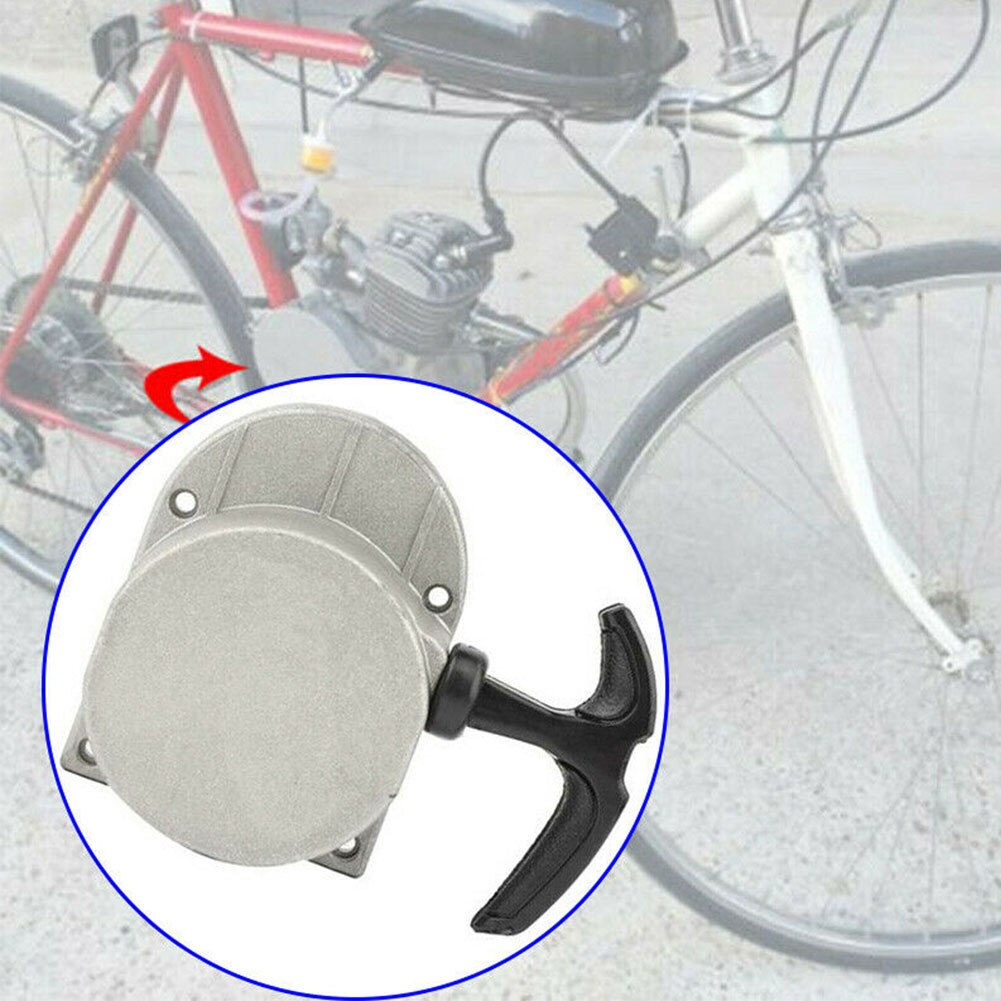 Mini mönkijä pyörän vetokäynnistin kaksoisrekyylikäynnistys metalli käsi moottoripyörä moottoroitu polkupyörän moottorin tarvikkeet 50cc 60cc 80cc