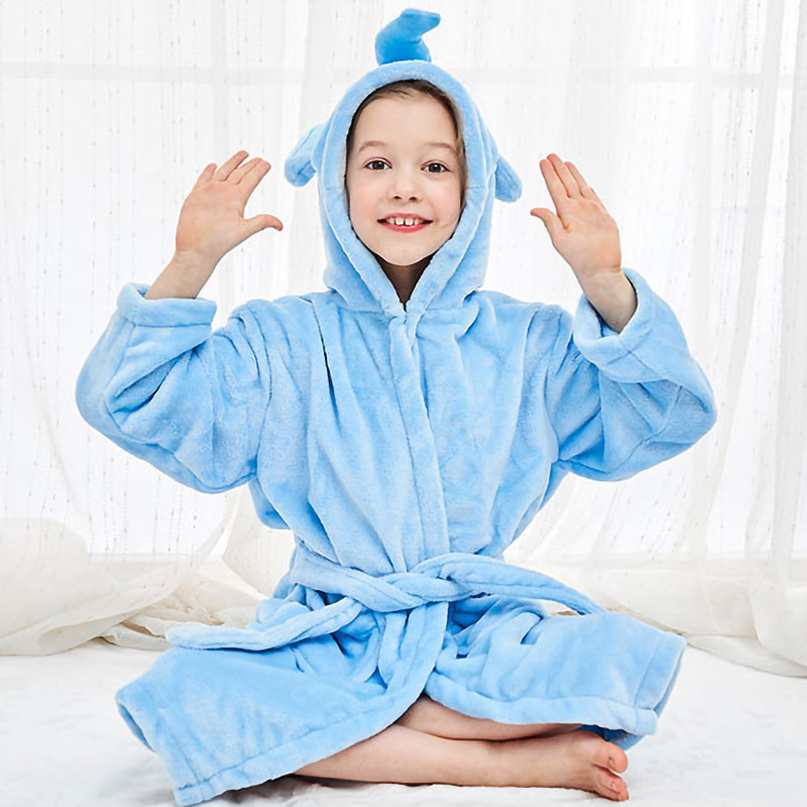 Herfst Winter Flanel Badjassen Leisure Mooie Baby Meisje/Jongen Hooded Kinderen Handdoek 6 Soorten Cartoon Dieren Badjassen pyjama