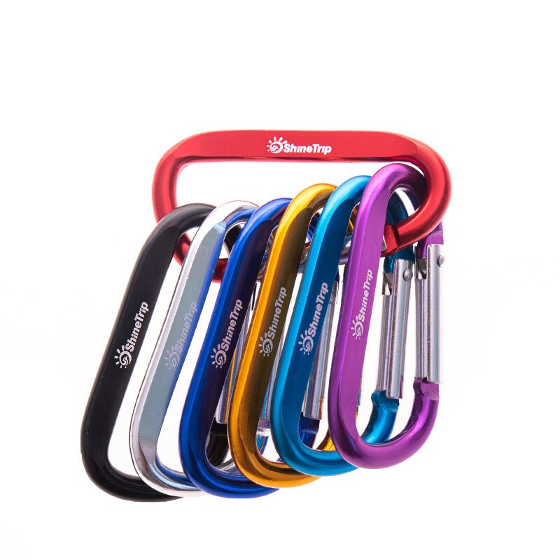 Outdoor Climbing Aluminium Alloy D Shape Buckle Carabiner Survial Key Chain Climb Hook Clip Backpack Buckle Keychain 1pc
