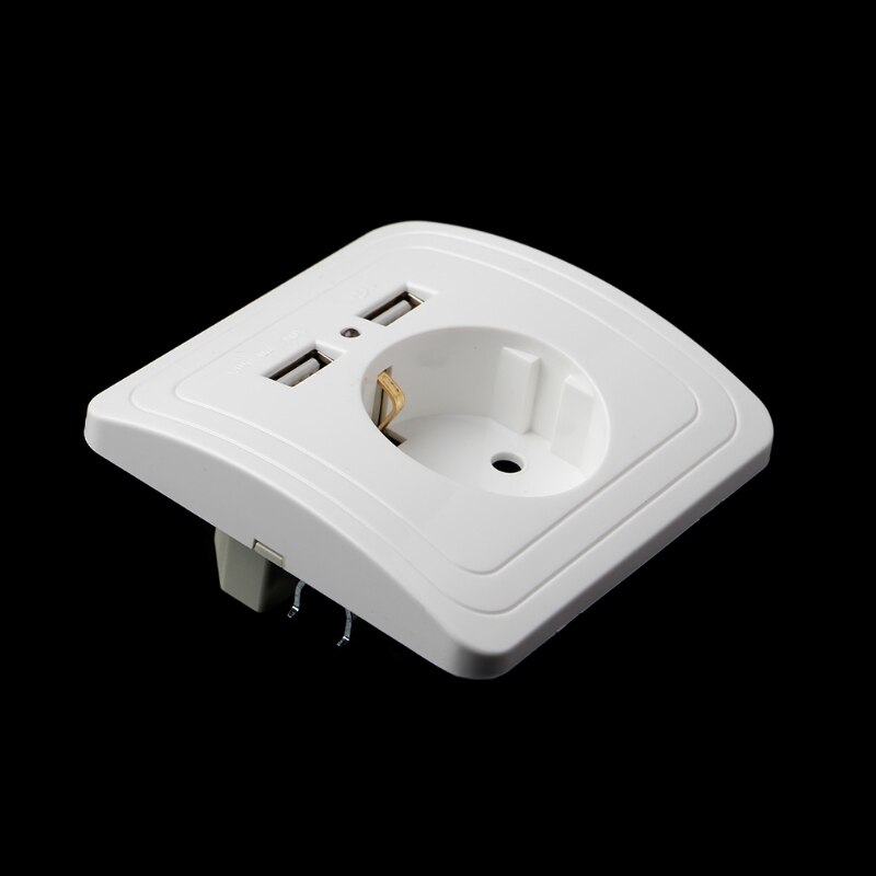 Dual USB Port 5V 2A Electric Wall Charger Adapter EU Plug Socket Switch Power Charging Outlet