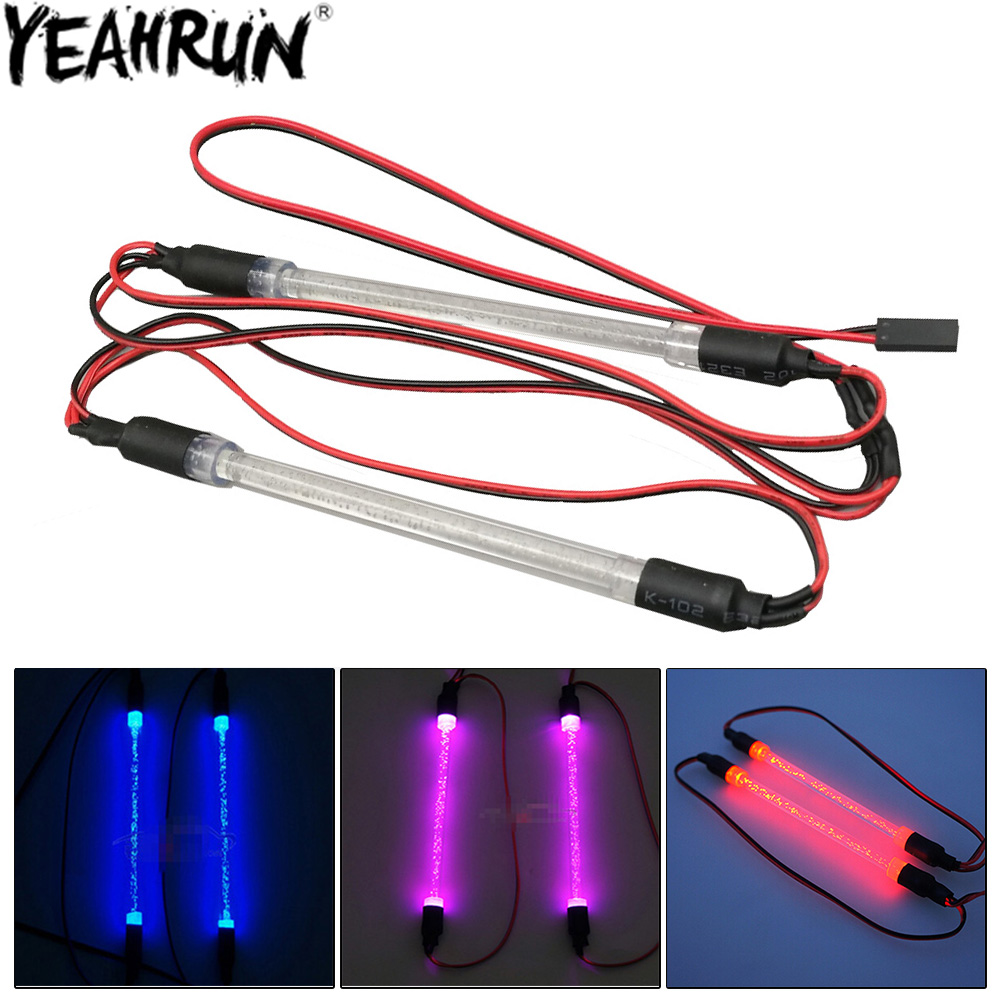 YEAHRUN-luces LED de colores para coche teledirigido, accesorios de decoración de chasis de camión, barra de tubo de luz, piezas de camión sobre orugas