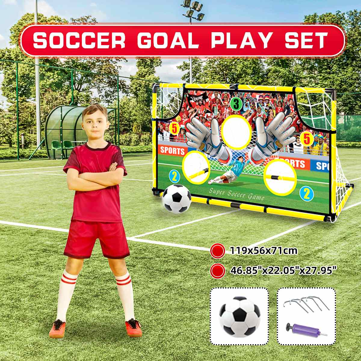 Voetbal Doel Paly Set Draagbare Voetbal Gate Kinderen Voetbal Doel Netto Voor Achtertuin Indoor Outdoor Speelgoed Voetbal Apparatuur Duurzaam