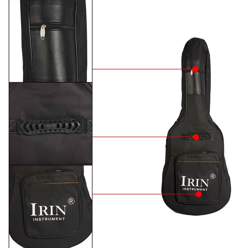 LJL-IRIN 40 Inch / 41 Inch Gitaar Carry Bag Case Rugzak Oxford Folk Akoestische Gitaar Gig Bag Cover Met Dubbele schouderbanden