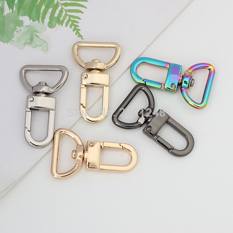 10-30pcs 20mm tone trigger snap hook clasp metal clip swivel dog leash purse parts making rainbow hardware