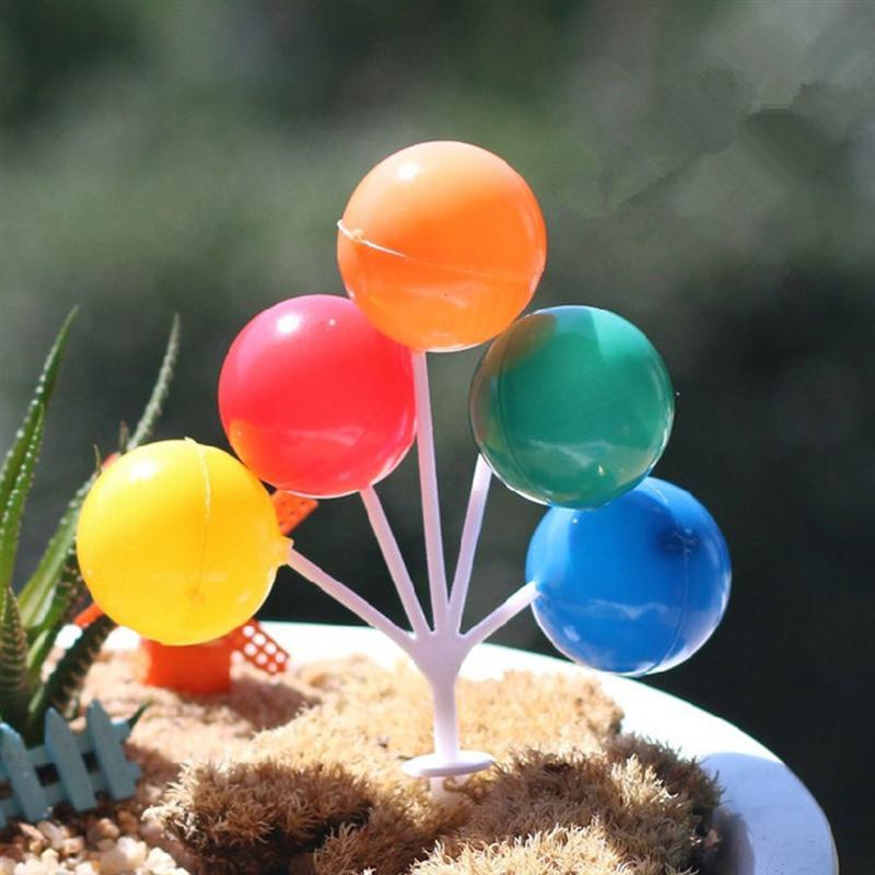 24 stk balloner buket klyngevalg microlandschaft cupcake dessertpotte planteplukker ornamenter dekoration