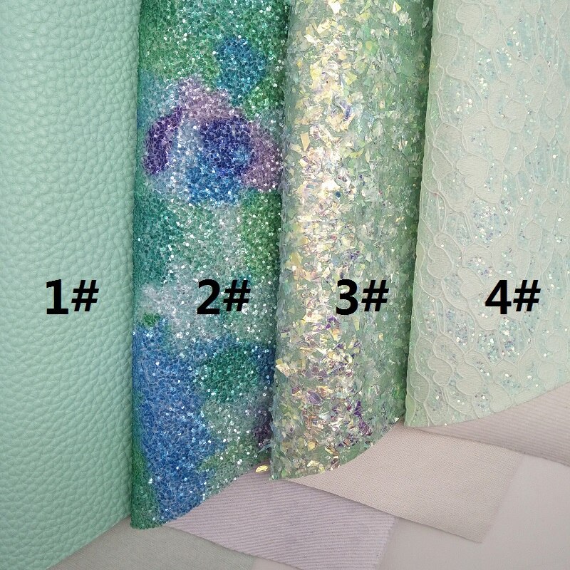 BLUE Glitter Fabirc, Faux Leather Fabric, Lace Synthetic Leather Fabric Sheets For Bow A4 8"x11"Twinkling Ming XM509