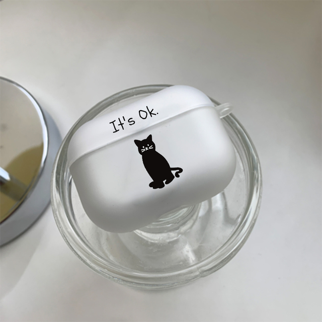 Grappige Cartoon Zwarte Kat Clear Oortelefoon Case Voor Apple AirPods 4 3e 2 Pro2 Transparante Cover Voor Airpod 1 3 Beschermende Box Shell: XS / Olive