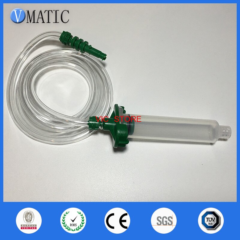 5 Sets 10cc/ml Dispensing Pneumatic Syringes Barrel Adapter Dispenser Syringes With Piston