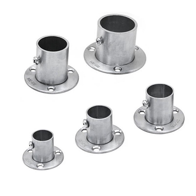 Stainless Steel Pipe Bracket 16-32mm Dia Tube Support Flange Seat for Wardrobe Hanging Rail Rod Pole Socket End Holder 29EA