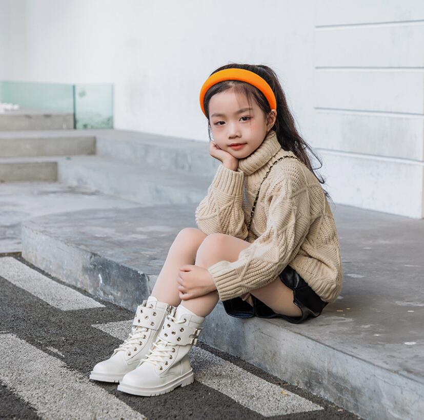 Chaussures en cuir pour enfants, bottes courtes pour garçons et filles, souples, confortables et antidérapantes, à la , automne et hiver,