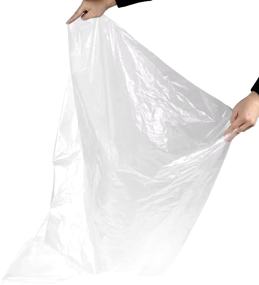50 Stück große, durchsichtige Mülleimer, transparent, große, robuste Mülleimer, 90 x 110 cm, 100 x 120 cm