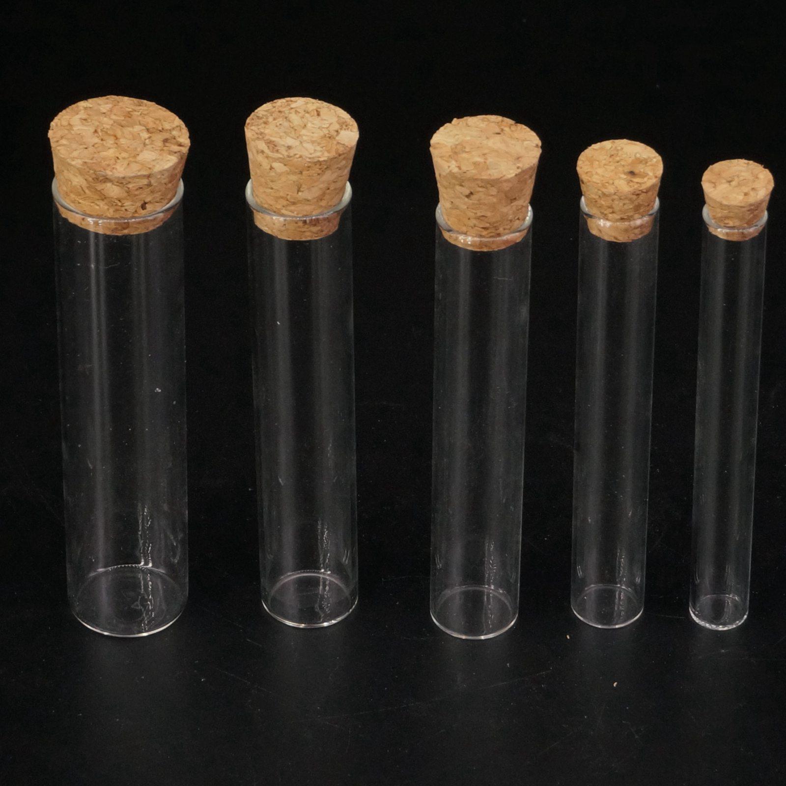 5 stk ude diameter 12mm 15mm 18mm 20mm 25mm 30mm 35mm 40mm laboratorieglas reagensglas flad bund med træpropp termostabilitet
